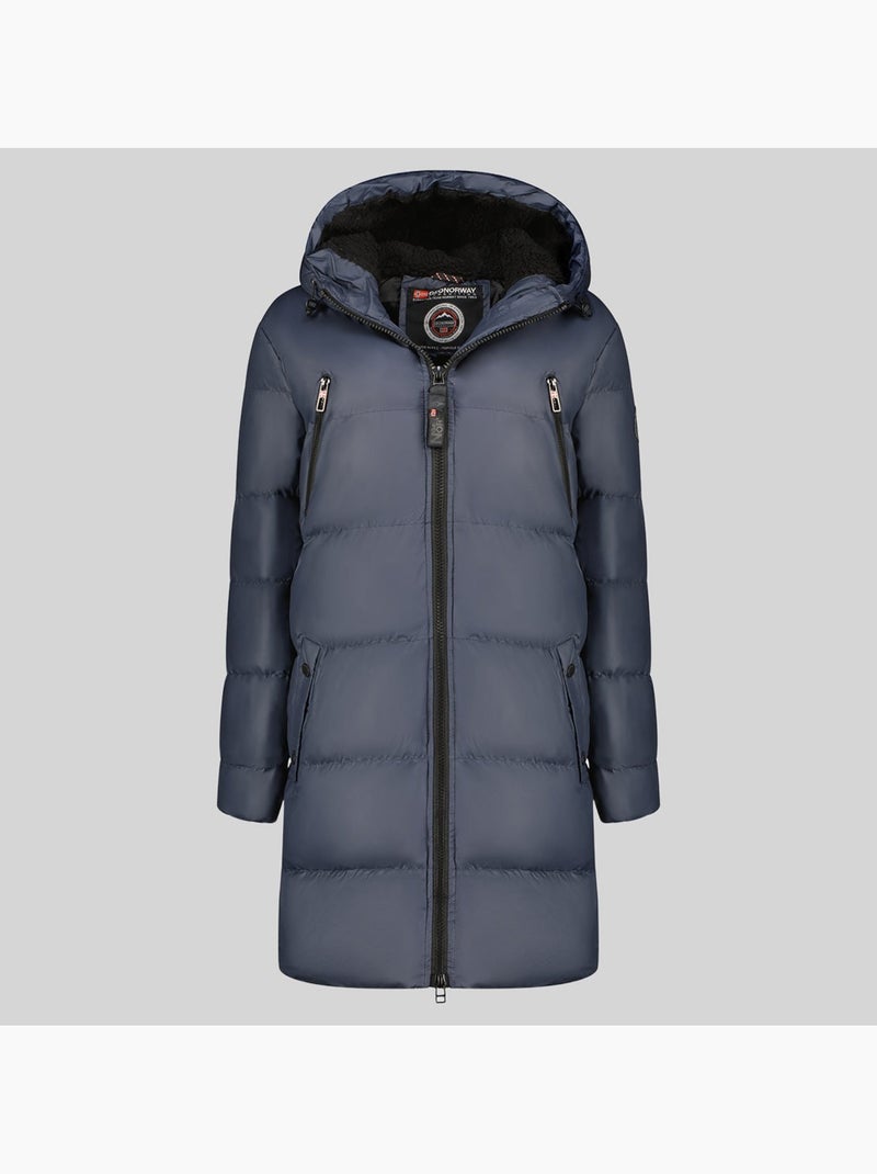 Parka lunga con cappuccio adrianna – geographical norway Blu marino - Kiabi