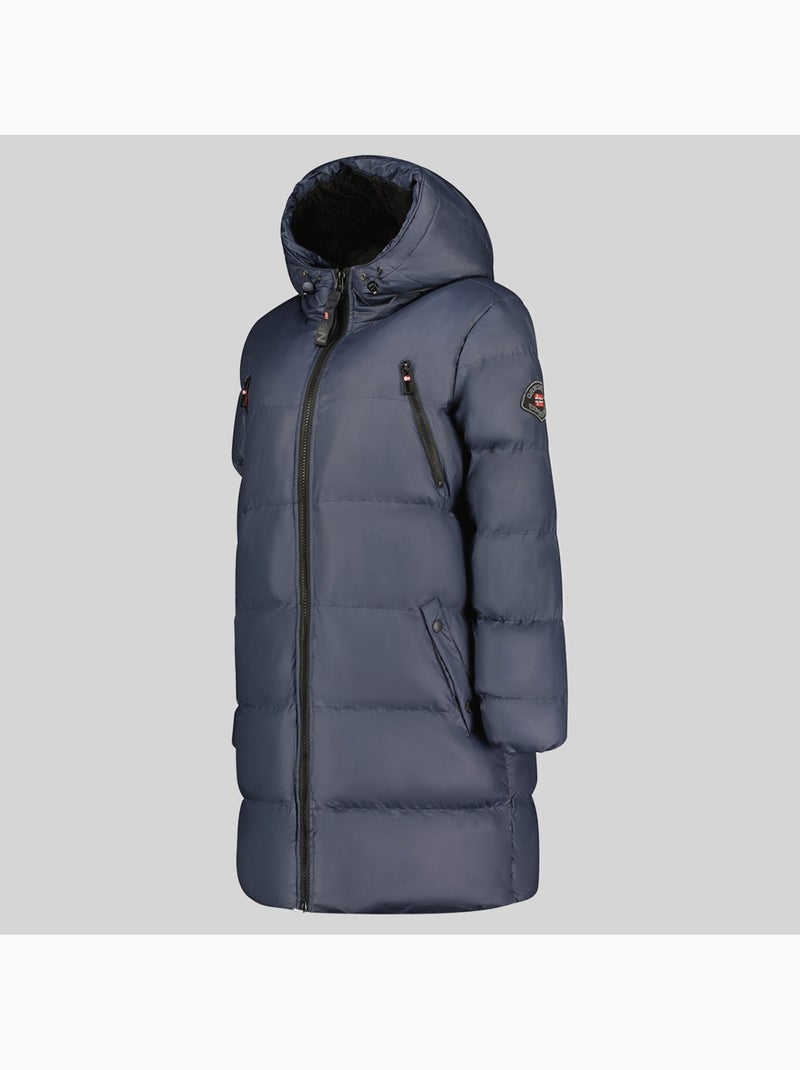Parka lunga con cappuccio adrianna – geographical norway Blu marino - Kiabi