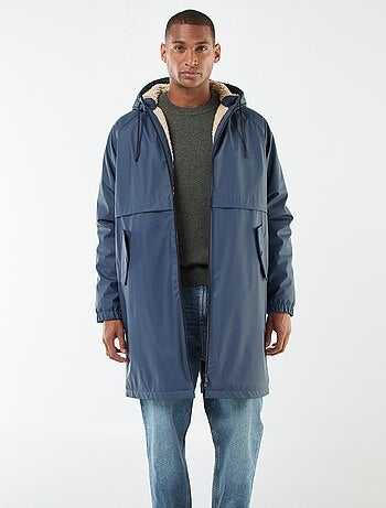Parka lunga idrorepellente con cappuccio e fodera calda