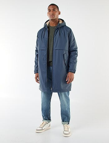 Parka lunga idrorepellente con cappuccio e fodera calda