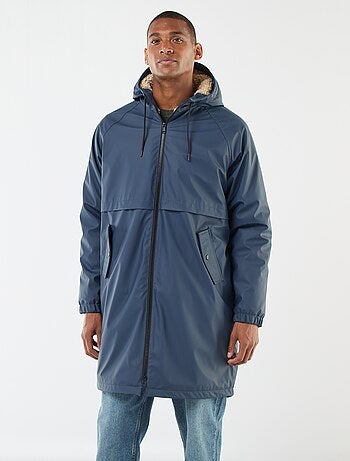 Parka lunga idrorepellente con cappuccio e fodera calda
