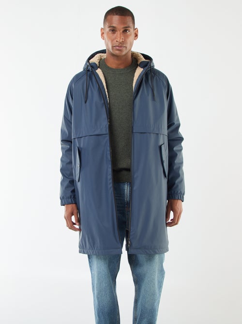 Parka lunga idrorepellente con cappuccio e fodera calda - Kiabi