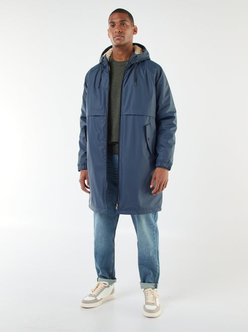 Parka lunga idrorepellente con cappuccio e fodera calda - Kiabi