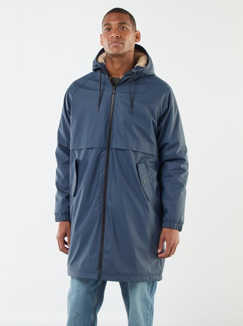 Parka lunga idrorepellente con cappuccio e fodera calda - Kiabi