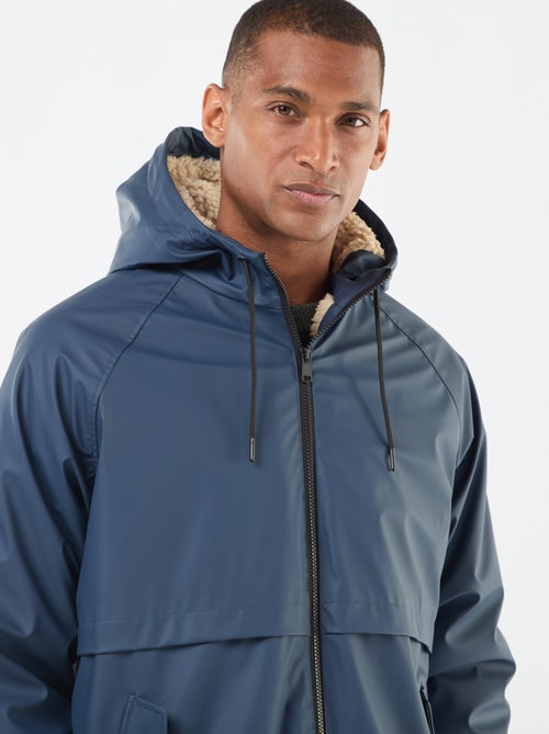 Parka lunga idrorepellente con cappuccio e fodera calda - Kiabi