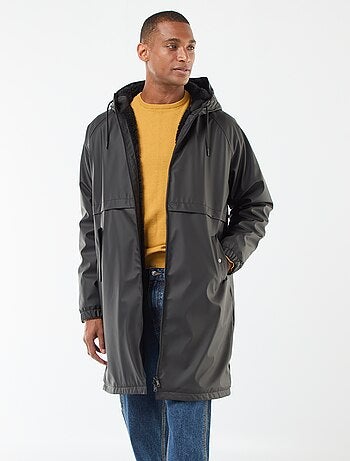 Parka lunga idrorepellente con cappuccio e fodera calda