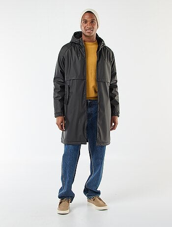 Parka lunga idrorepellente con cappuccio e fodera calda
