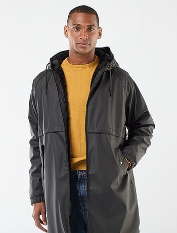 Parka lunga idrorepellente con cappuccio e fodera calda