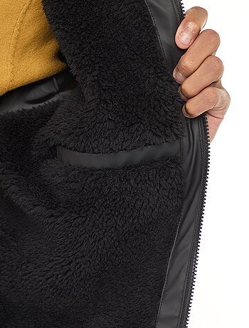 Parka lunga idrorepellente con cappuccio e fodera calda