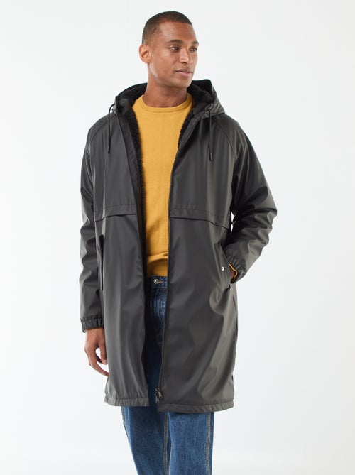 Parka lunga idrorepellente con cappuccio e fodera calda - Kiabi