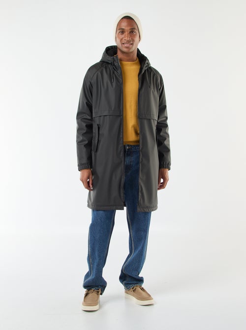 Parka lunga idrorepellente con cappuccio e fodera calda - Kiabi