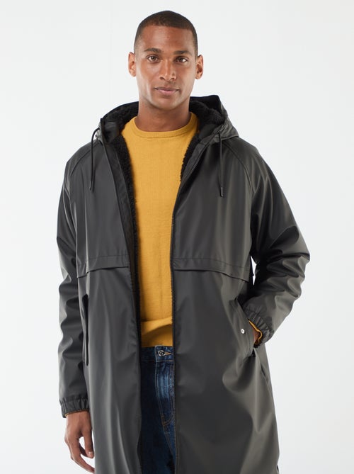 Parka lunga idrorepellente con cappuccio e fodera calda - Kiabi