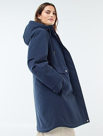 Parka lungo con cappuccio e fodera effetto montone