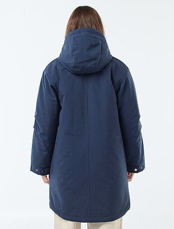 Parka lungo con cappuccio e fodera effetto montone