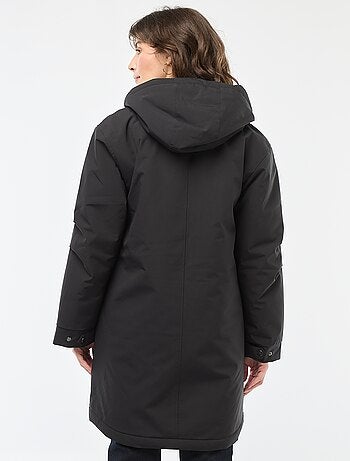 Parka lungo con cappuccio e fodera effetto montone