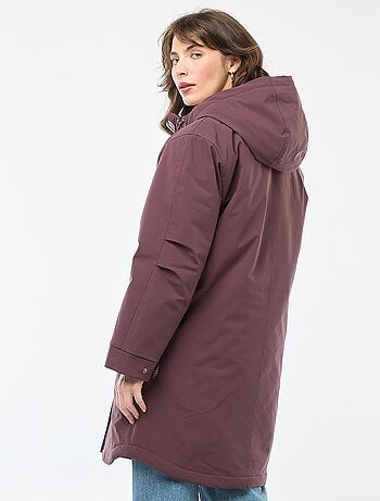 Parka lungo con cappuccio e fodera effetto montone