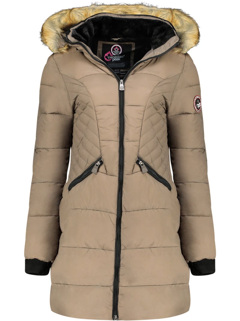 Parka lungo con cappuccio in pelliccia sintetica akapeak – canadian peak Tortora - Kiabi