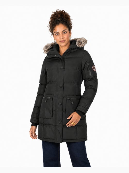 Parka lungo con cappuccio in pelliccia sintetica axelus – canadian peak - Kiabi