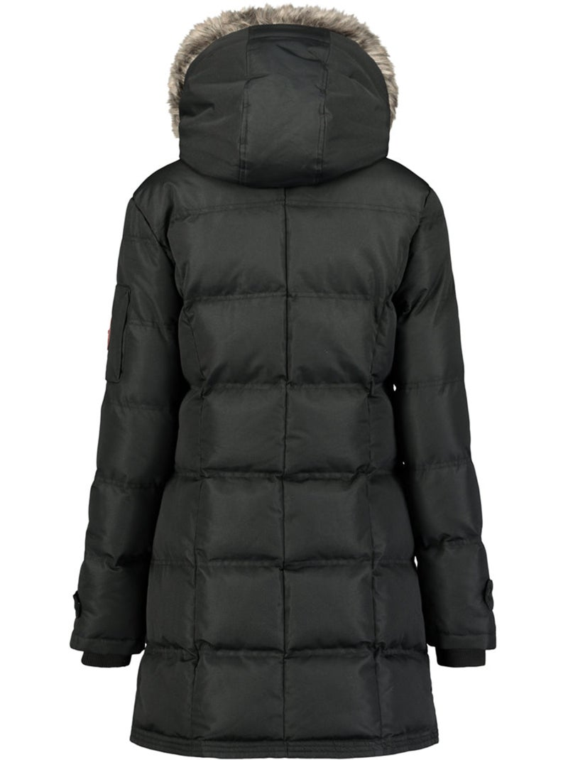 Parka lungo con cappuccio in pelliccia sintetica axelus – canadian peak Nero - Kiabi