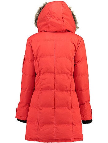 Parka lungo con cappuccio in pelliccia sintetica axelus – canadian peak