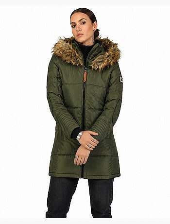 Parka lungo con cappuccio in pelliccia sintetica beauty – canadian peak