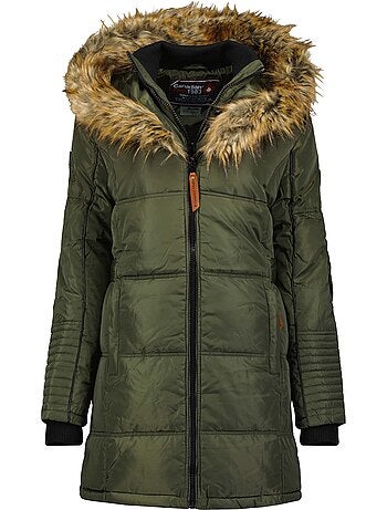Parka lungo con cappuccio in pelliccia sintetica beauty – canadian peak