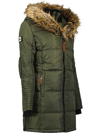 Parka lungo con cappuccio in pelliccia sintetica beauty – canadian peak