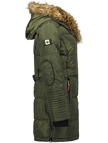 Parka lungo con cappuccio in pelliccia sintetica beauty – canadian peak