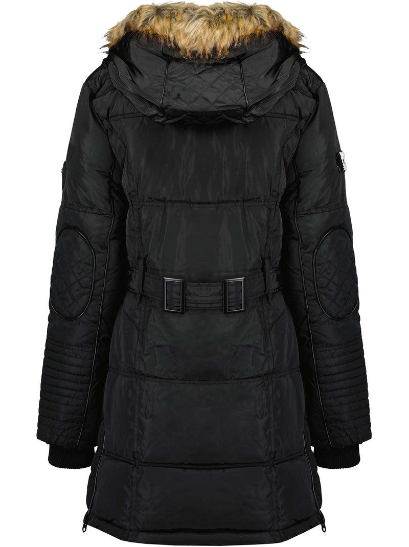 Parka lungo con cappuccio in pelliccia sintetica beauty – canadian peak Nero - Kiabi