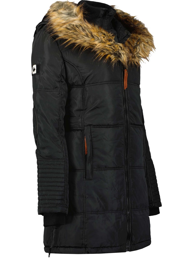Parka lungo con cappuccio in pelliccia sintetica beauty – canadian peak Nero - Kiabi
