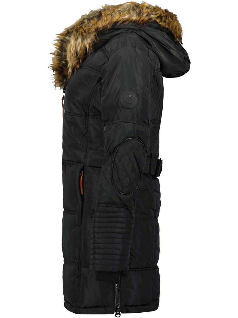 Parka lungo con cappuccio in pelliccia sintetica beauty – canadian peak Nero - Kiabi