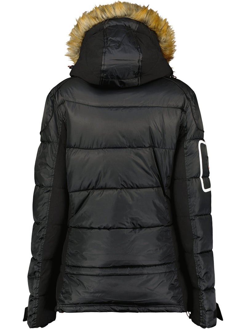 Parka lungo con cappuccio in pelliccia sintetica bersileak – canadian peak Nero - Kiabi