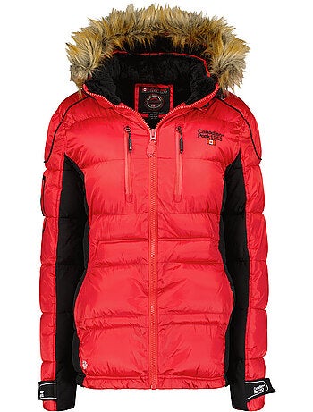 Parka lungo con cappuccio in pelliccia sintetica bersileak – canadian peak