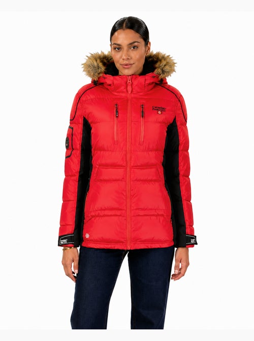 Parka lungo con cappuccio in pelliccia sintetica bersileak – canadian peak - Kiabi