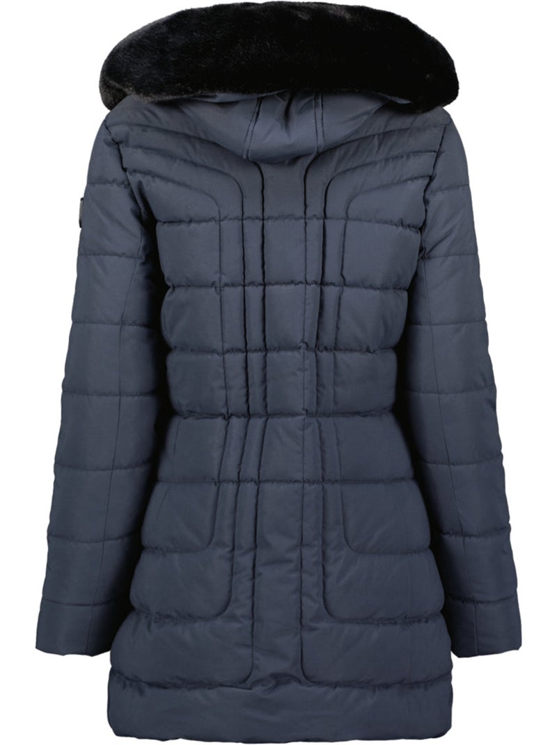Parka lungo con cappuccio in pelliccia sintetica braceleak – canadian peak Blu marino - Kiabi
