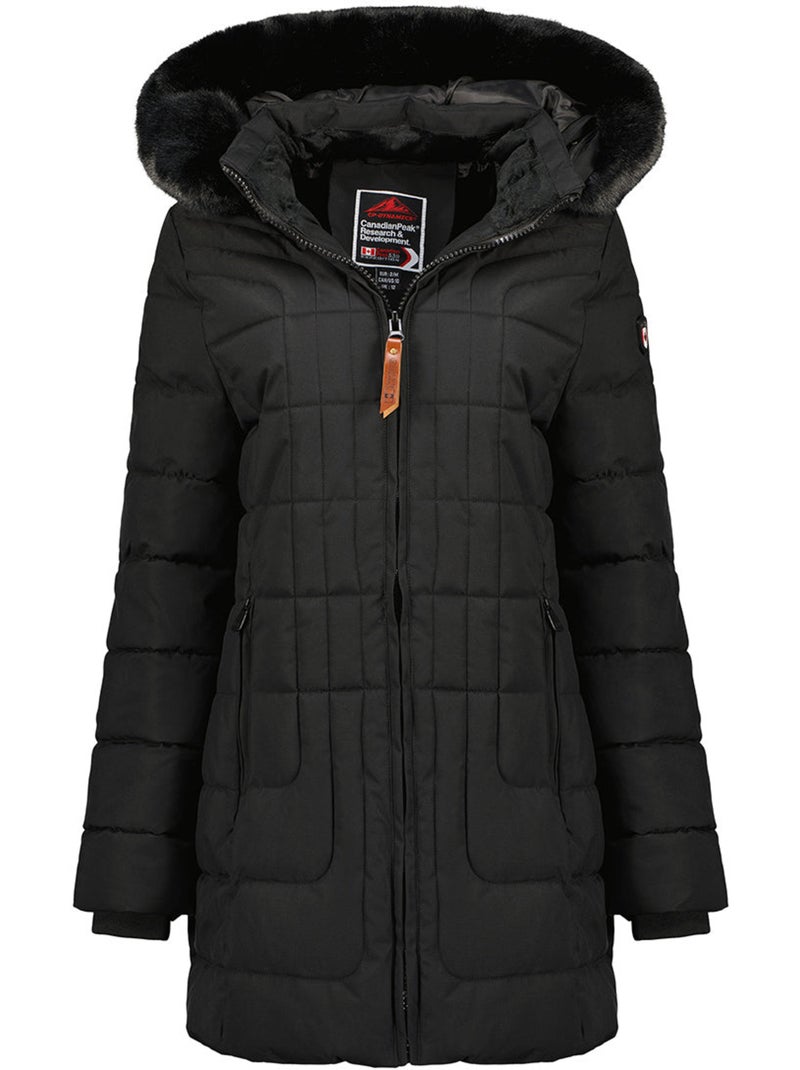 Parka lungo con cappuccio in pelliccia sintetica braceleak – canadian peak Nero - Kiabi