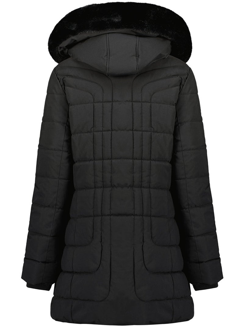 Parka lungo con cappuccio in pelliccia sintetica braceleak – canadian peak Nero - Kiabi