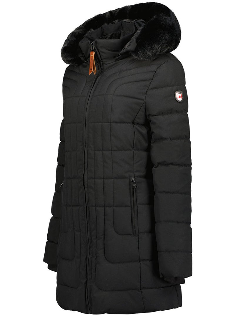 Parka lungo con cappuccio in pelliccia sintetica braceleak – canadian peak Nero - Kiabi