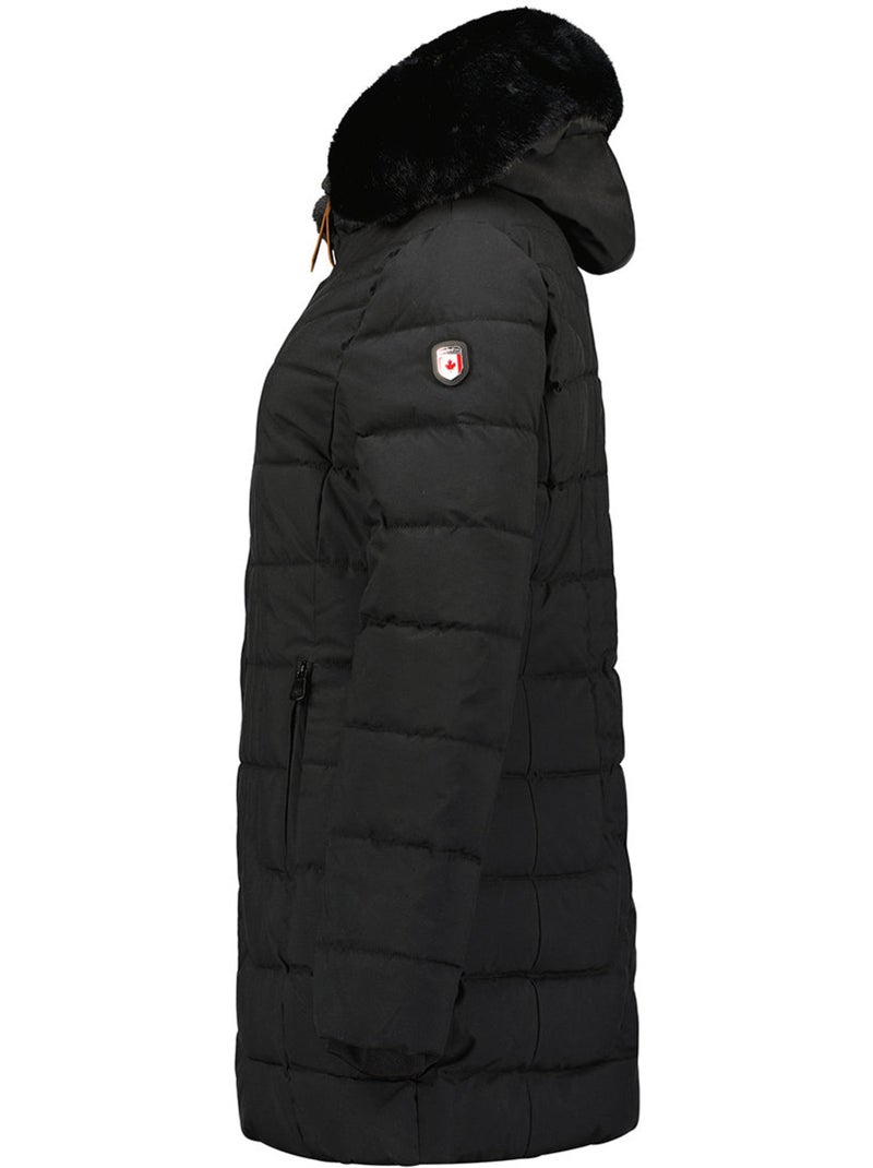 Parka lungo con cappuccio in pelliccia sintetica braceleak – canadian peak Nero - Kiabi