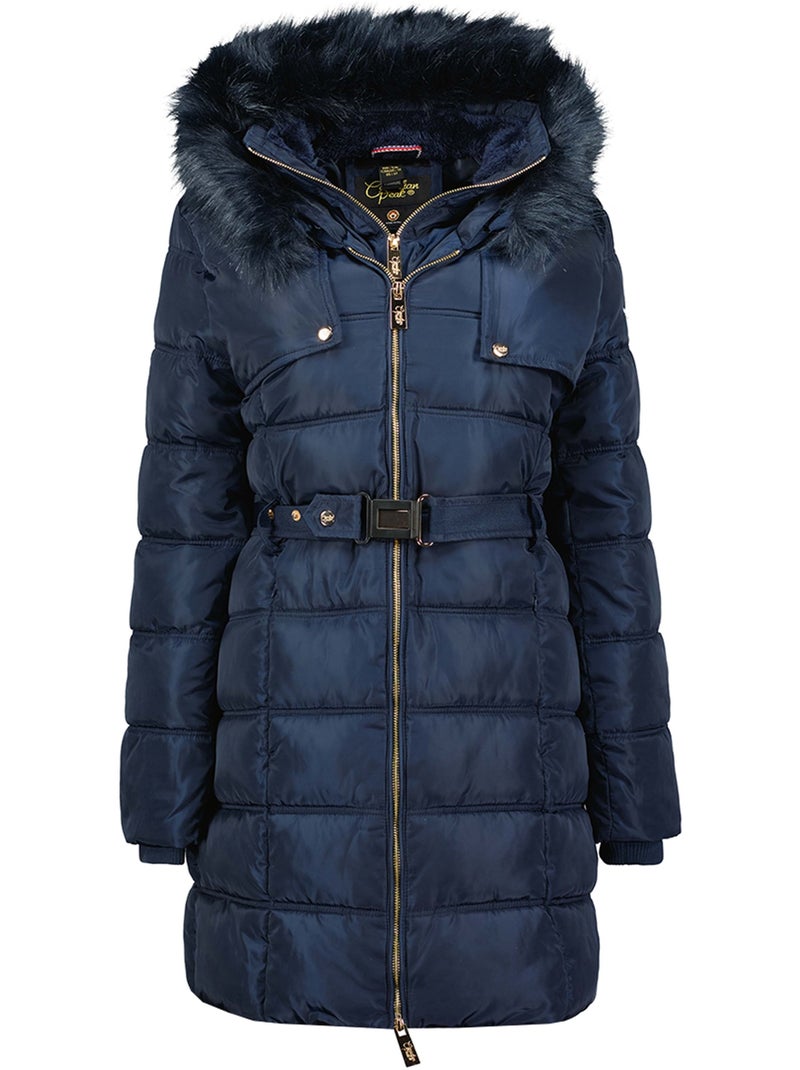 Parka lungo con cappuccio in pelliccia sintetica diamentereak – canadian peak Blu marino - Kiabi