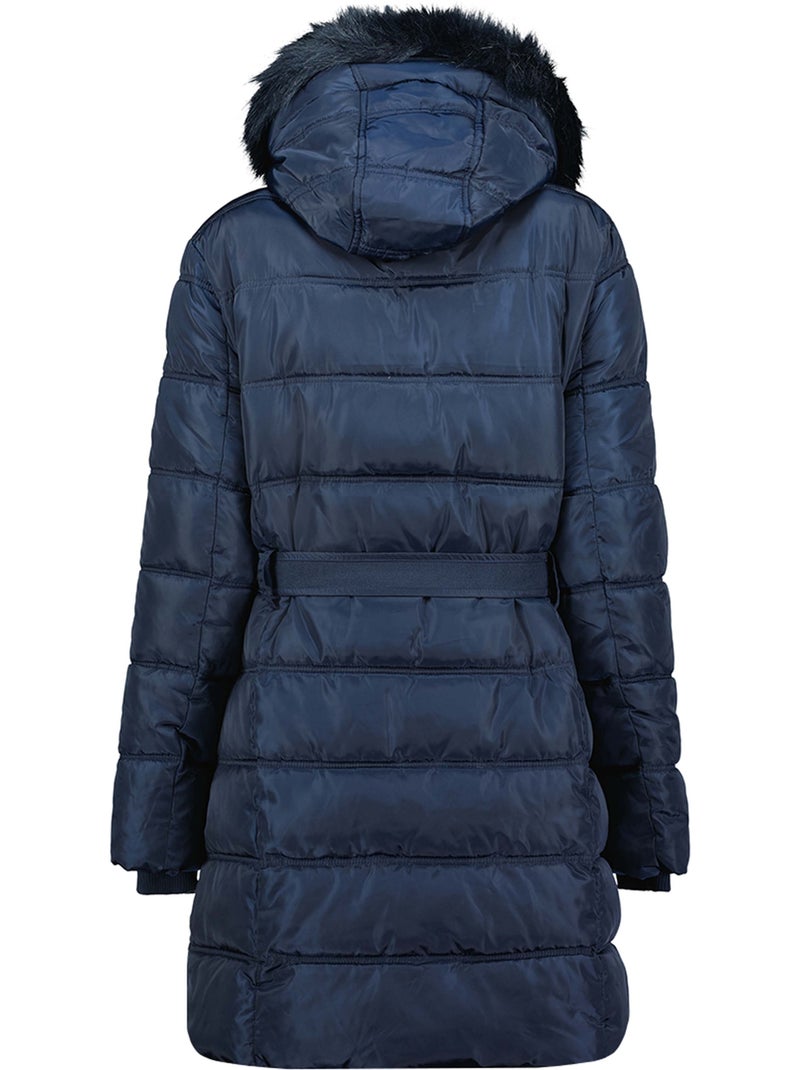 Parka lungo con cappuccio in pelliccia sintetica diamentereak – canadian peak Blu marino - Kiabi