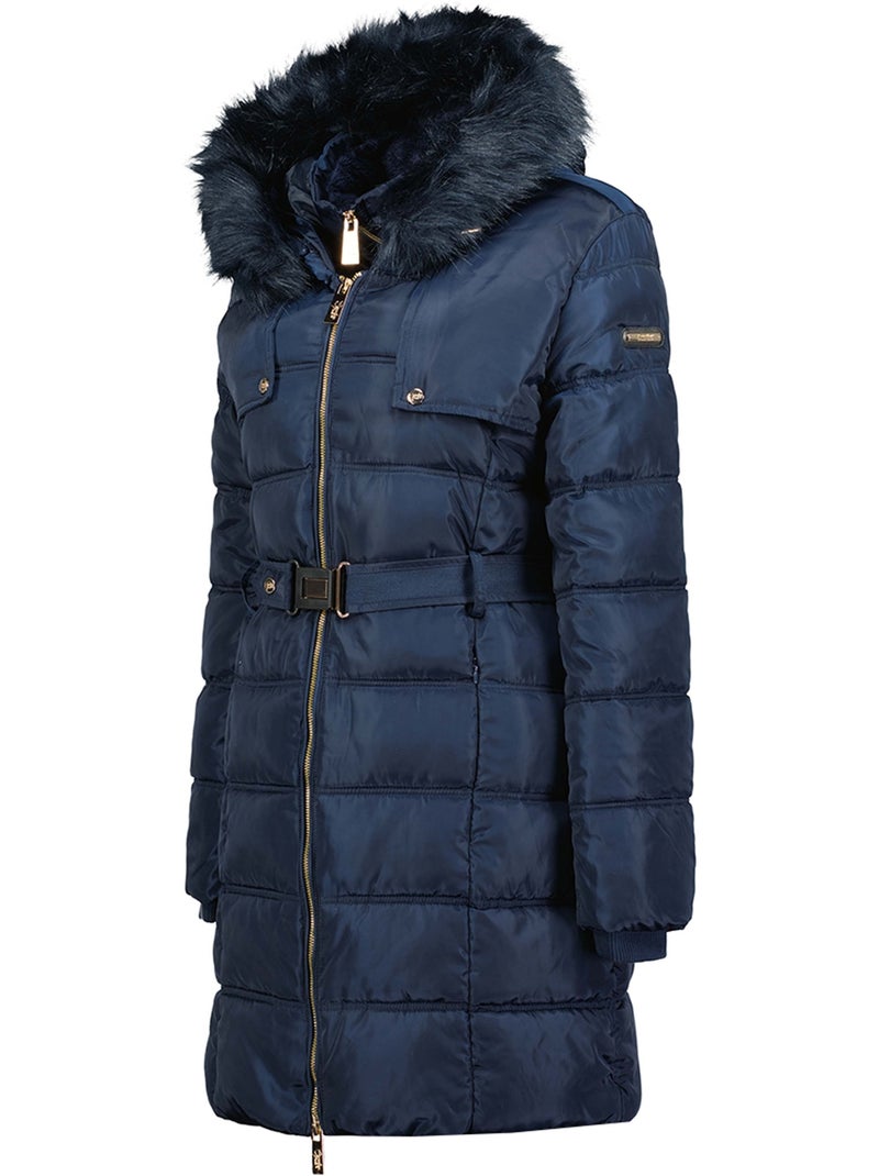 Parka lungo con cappuccio in pelliccia sintetica diamentereak – canadian peak Blu marino - Kiabi