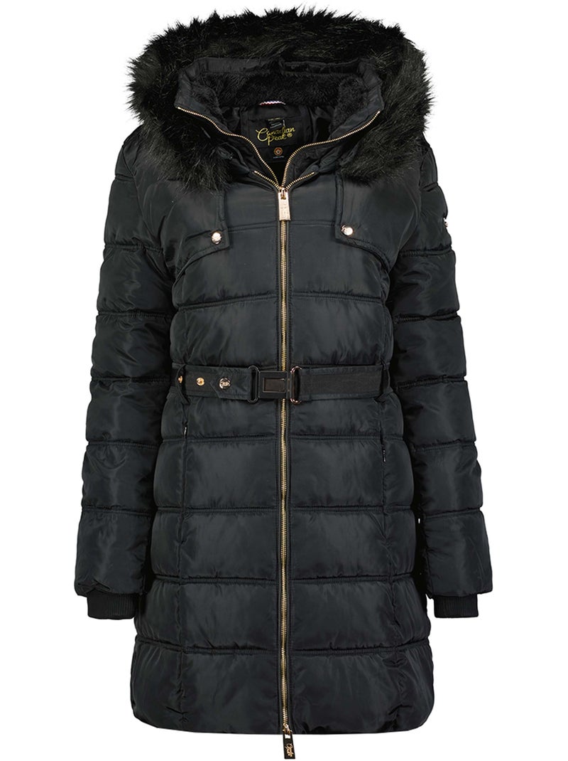 Parka lungo con cappuccio in pelliccia sintetica diamentereak – canadian peak Nero - Kiabi
