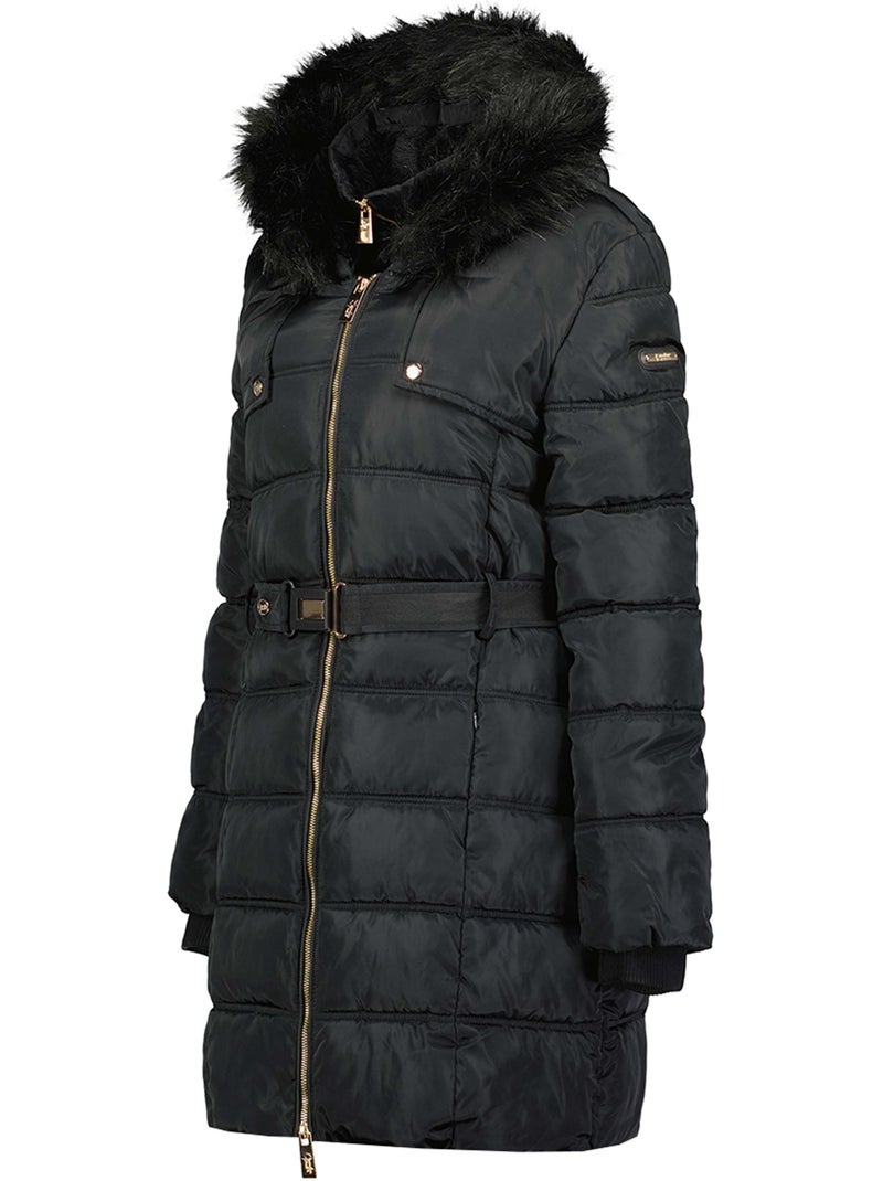 Parka lungo con cappuccio in pelliccia sintetica diamentereak – canadian peak Nero - Kiabi