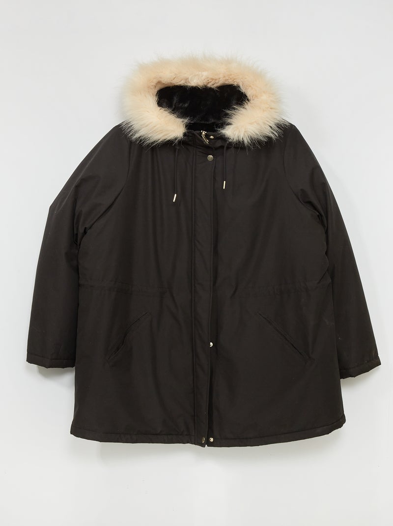 Parka lungo con cappuccio Nero - Kiabi
