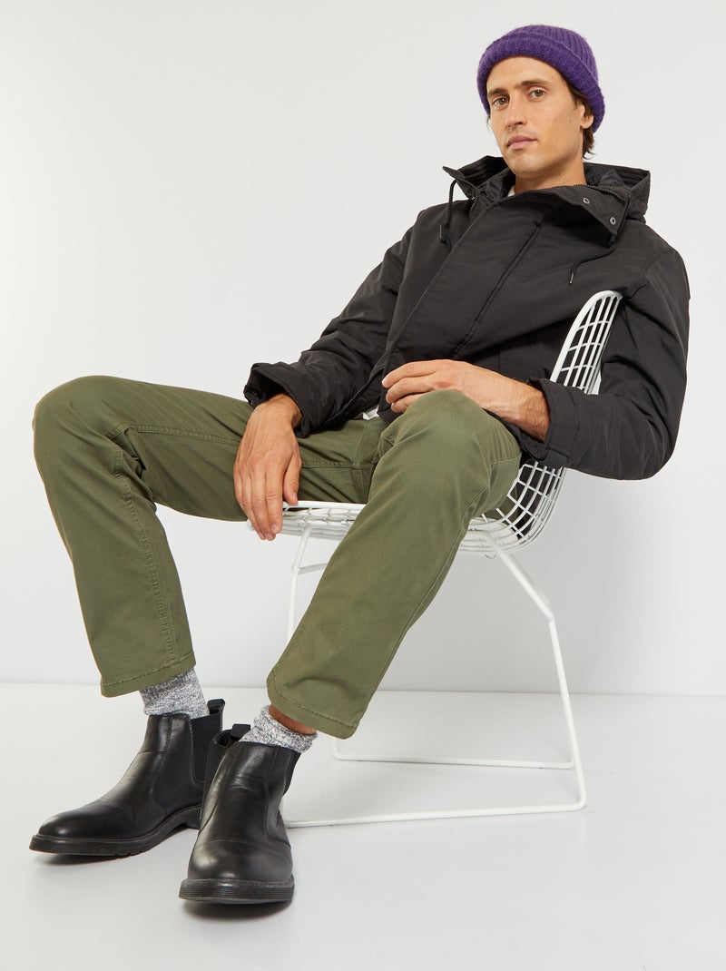 Parka lungo con cappuccio 'Produkt' nero - Kiabi
