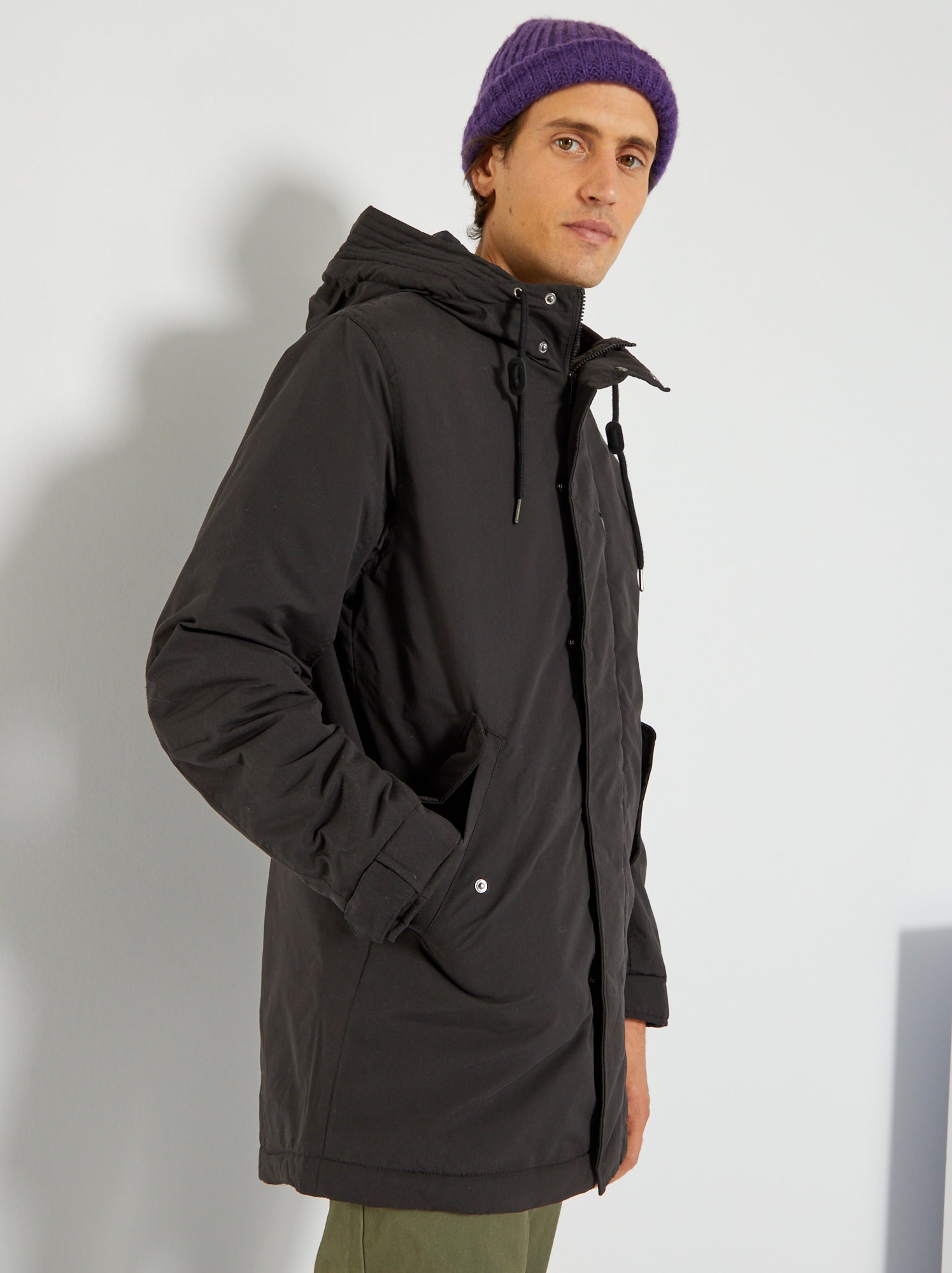 Parka Longue En Cuir Giorgio & Mario - Noir, Taille 46 IT, Occasion Très Bon état
