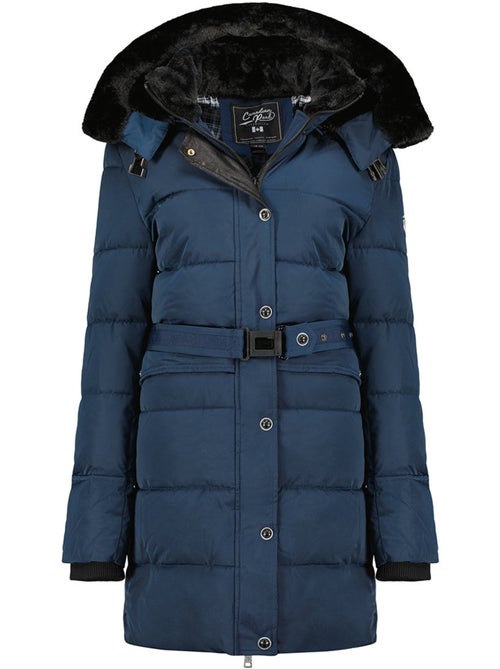 Parka lungo con cappuccio removibile in pelliccia sintetica bettineak – canadian peak - Kiabi