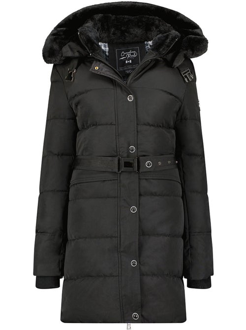 Parka lungo con cappuccio removibile in pelliccia sintetica bettineak – canadian peak - Kiabi