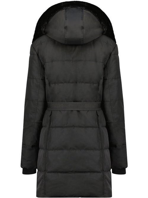 Parka lungo con cappuccio removibile in pelliccia sintetica bettineak – canadian peak - Kiabi